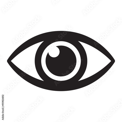 Human eye icon, eyeball vector icon.