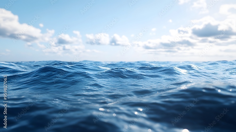 Vast ocean waves under a cloudy sky: a serene natural seascape Vast ocean waves under a cloudy sky: a serene natural seascape
