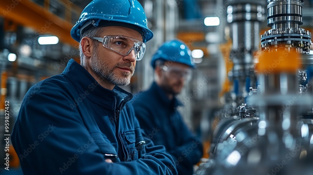 Industrial Expertise: Seasoned Engineer in a High-Tech Factory. Industrial Expertise: Seasoned Engineer in a High-Tech Factory.