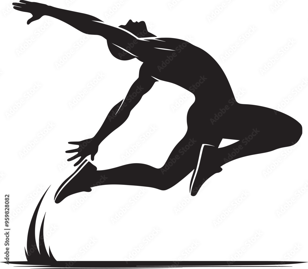 Jumping sport silhouette vector illustration isolated on a white background Jumping sport silhouette vector illustration isolated on a white background