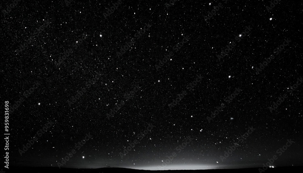 Obraz premium Starry night sky with a few stars above a field