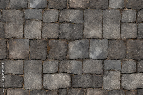 Processed collage of old street pavement surface texture. Background for banner, backdrop