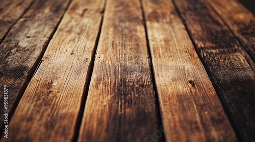 Dark Weathered Wooden Plank Floor