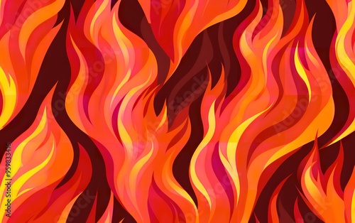 A close-up image of flames burning against a black background. The flames are bright orange and yellow, and they are reflecting on the surface below.blaze fire flame texture background 