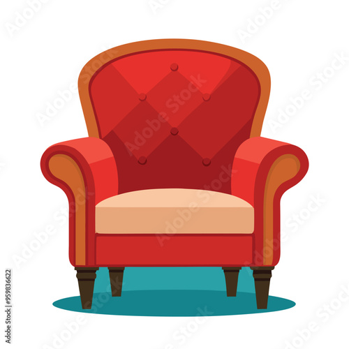 Stylish Armchair Design Vector Illustration