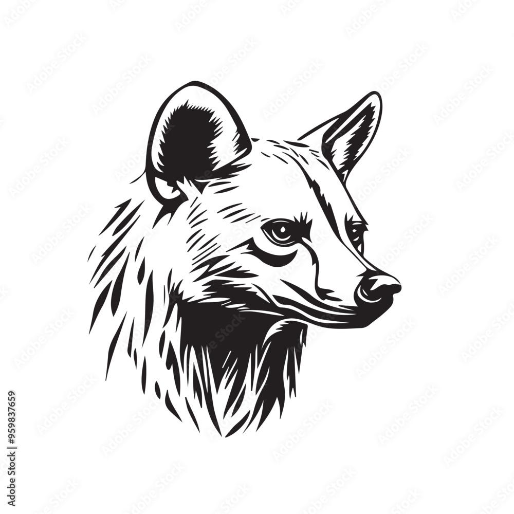 Hyena in cartoon, doodle style . Image for t-shirt, web, mobile apps and ui. Isolated 2d vector illustration in logo, icon, sketch style, Eps 10, black and white. AI Generative Hyena in cartoon, doodle style . Image for t-shirt, web, mobile apps and ui. Isolated 2d vector illustration in logo, icon, sketch style, Eps 10, black and white. AI Generative