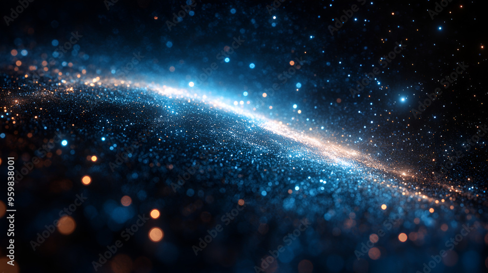 Obraz premium A mesmerizing view of a swirling galaxy filled with bright stars and vibrant cosmic dust in the vastness of space