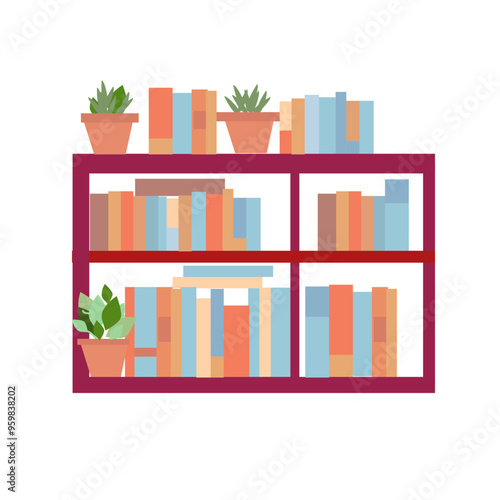 bookshelves vector illustration for your design
