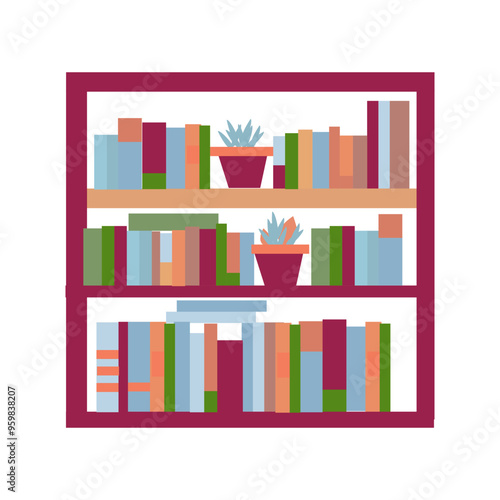 bookshelves vector illustration for your design