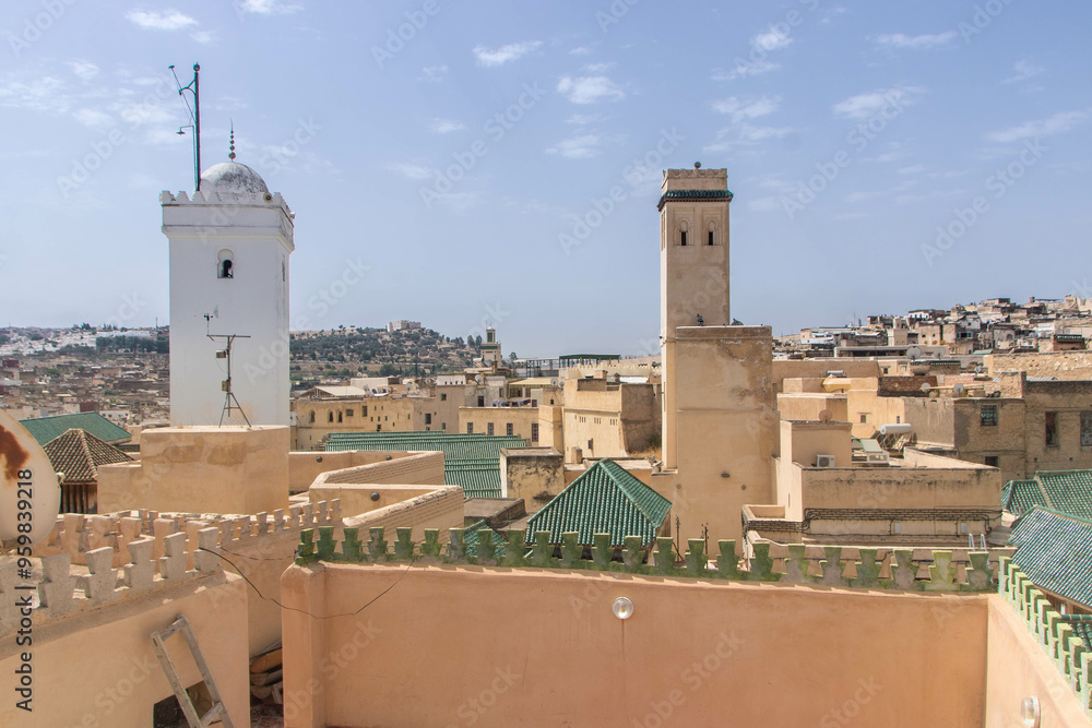 view of the Mediaa and mosque at Fes