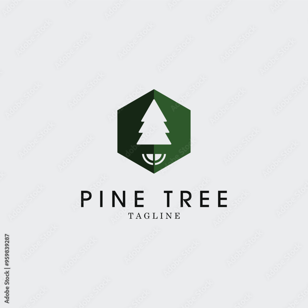 Fototapeta premium pine tree logo vector illustration design