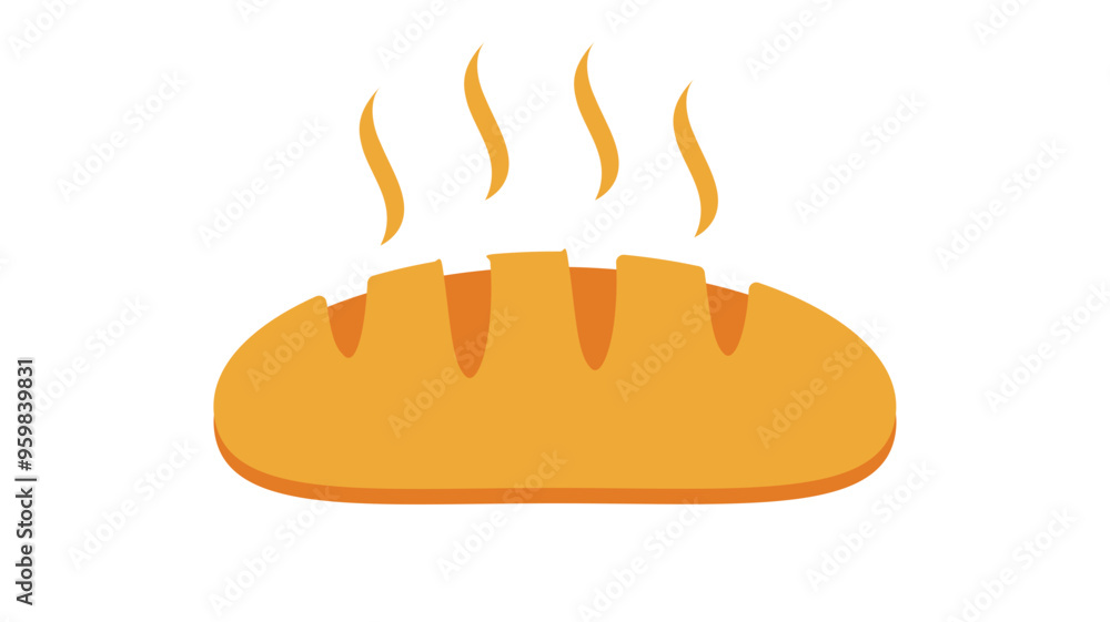 Bread icon, bread loaf flat icon.