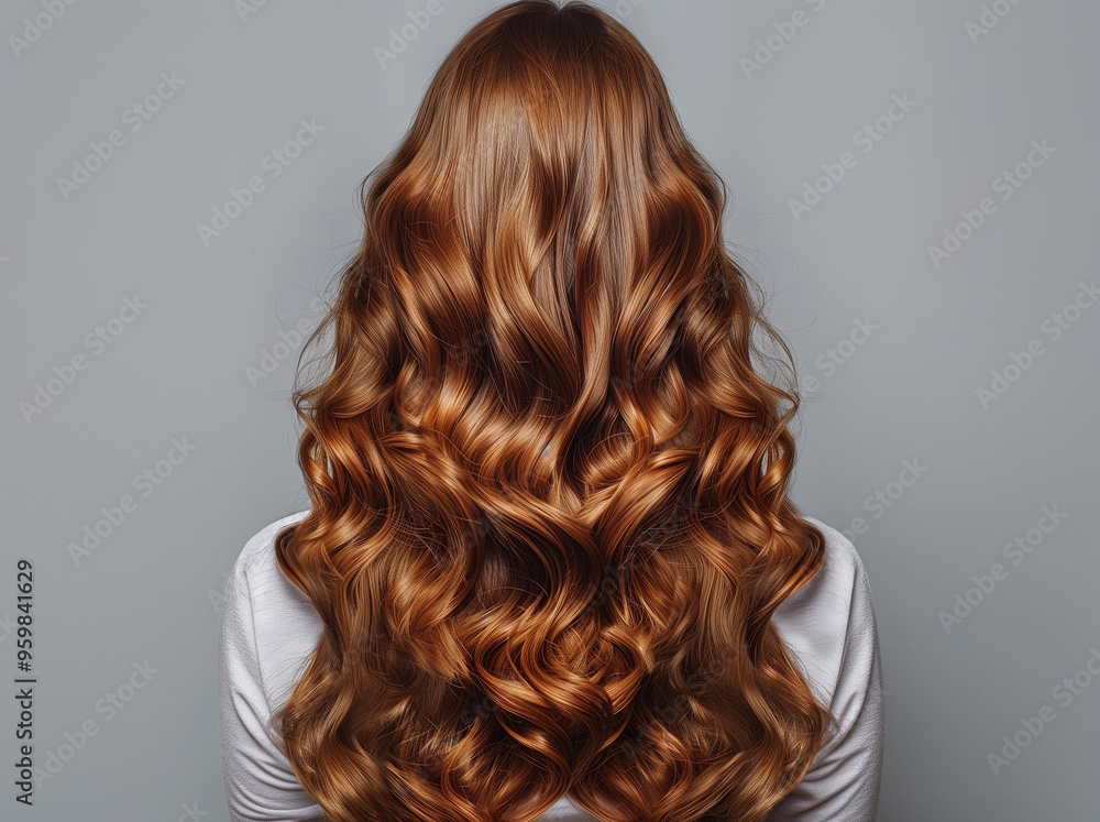 Female model woman back head with beautiful natural long wavy red hair. Fashion redhead curly hairstyle Female model woman back head with beautiful natural long wavy red hair. Fashion redhead curly hairstyle