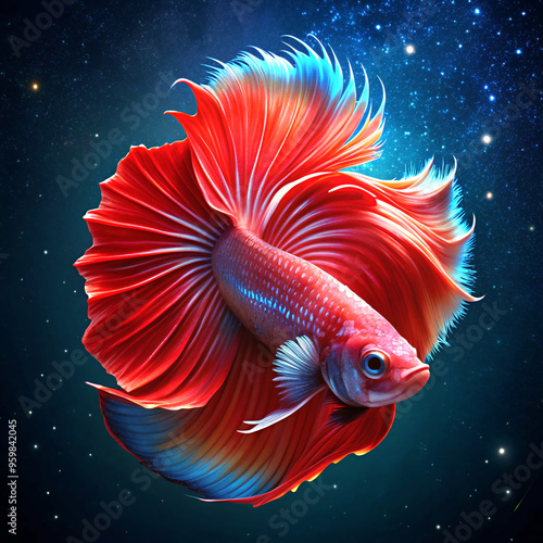 siamese fighting fishfish, goldfish, water, aquarium, illustration, art, color, animal, design, vector, pet, nature, pattern, gold, decoration, colorful, flower, dragon, tail, swim, fractal, orange, f photo