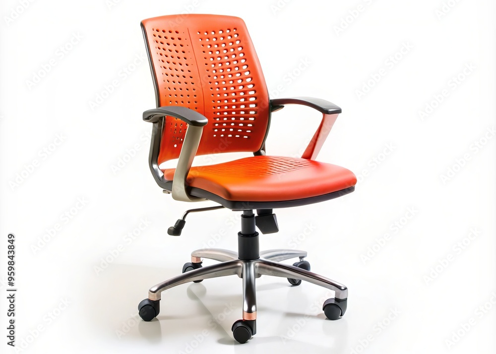 Fototapeta premium Durable, ergonomic office chair made of durable plastic with a sturdy metal frame and adjustable seat height