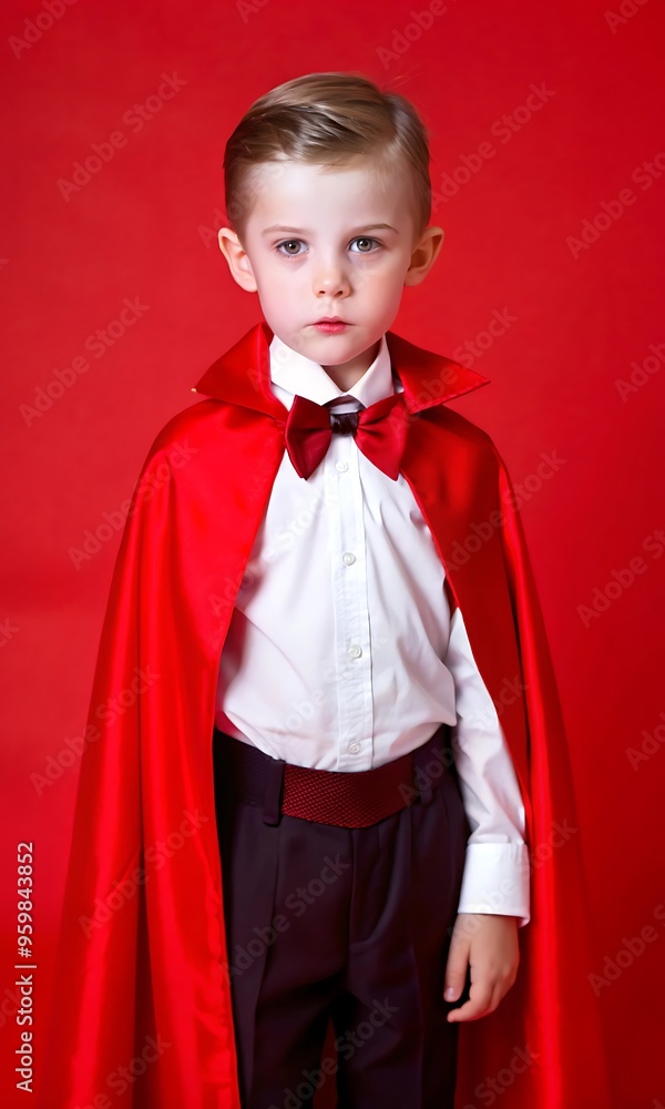 7-Year-Old Boy in Vampire Outfit Studio Portrait
7-Year-Old Boy in Vampire Outfit Studio Portrait