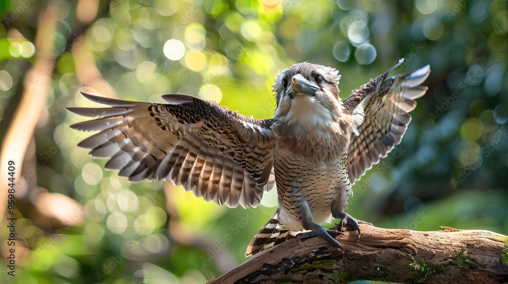 Fototapeta premium Kookaburra with Wings Spread