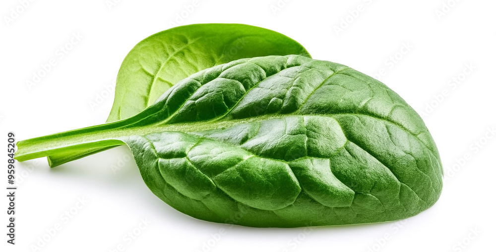 fresh green baby spinach leaves, isolated on white background fresh green baby spinach leaves, isolated on white background