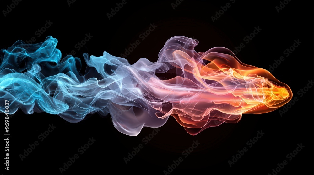 Abstract smoke rings with a dark background Abstract smoke rings with a dark background