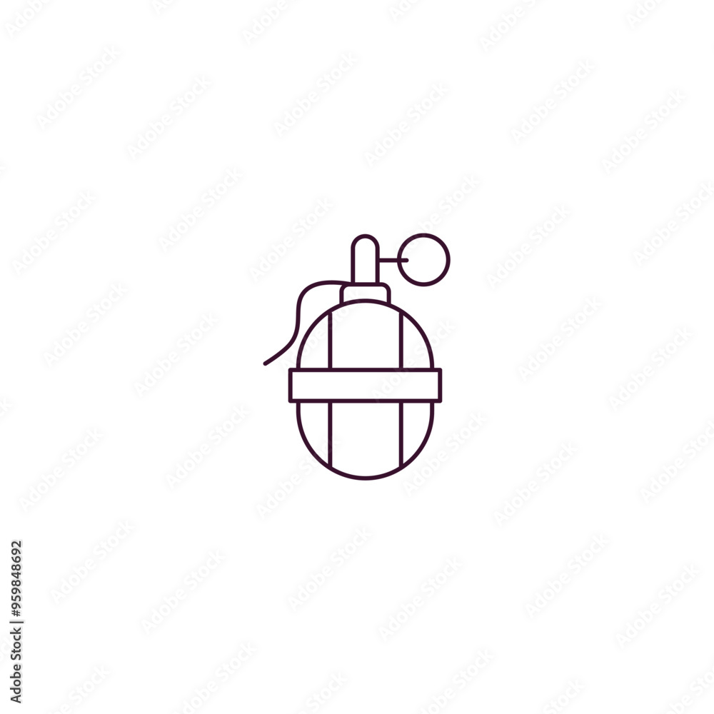 Fototapeta premium grenade launcher outline icon. Linear vector from army and military concept. Thin line grenade launcher icon isolated on white background