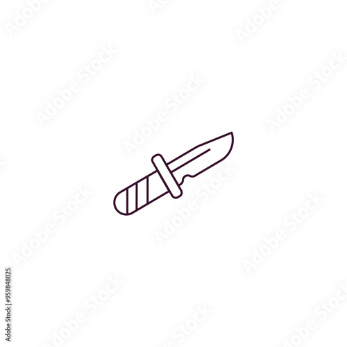 military knife outline icon. Linear vector from army and military concept. Thin line military knife icon isolated on white background