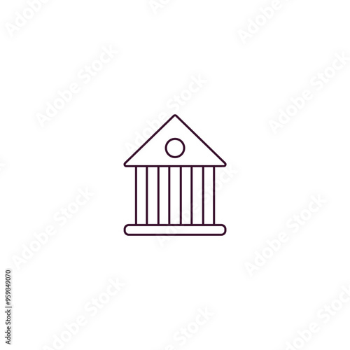 federal agency outline icon. Linear vector from army and military concept. Thin line federal agency icon isolated on white background