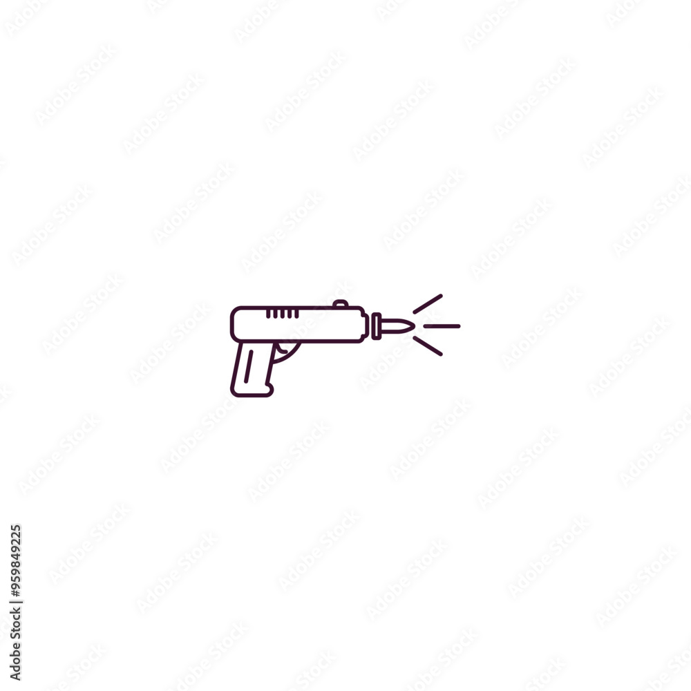 gun shooting outline icon. Linear vector from army and military concept. Thin line gun shooting icon isolated on white background gun shooting outline icon. Linear vector from army and military concept. Thin line gun shooting icon isolated on white background