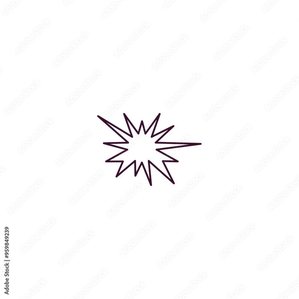 explosion outline icon. Linear vector from army and military concept. Thin line explosion icon isolated on white background explosion outline icon. Linear vector from army and military concept. Thin line explosion icon isolated on white background