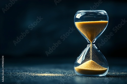 Hourglass Capturing the Passage of Time Through Trickling Sand photo