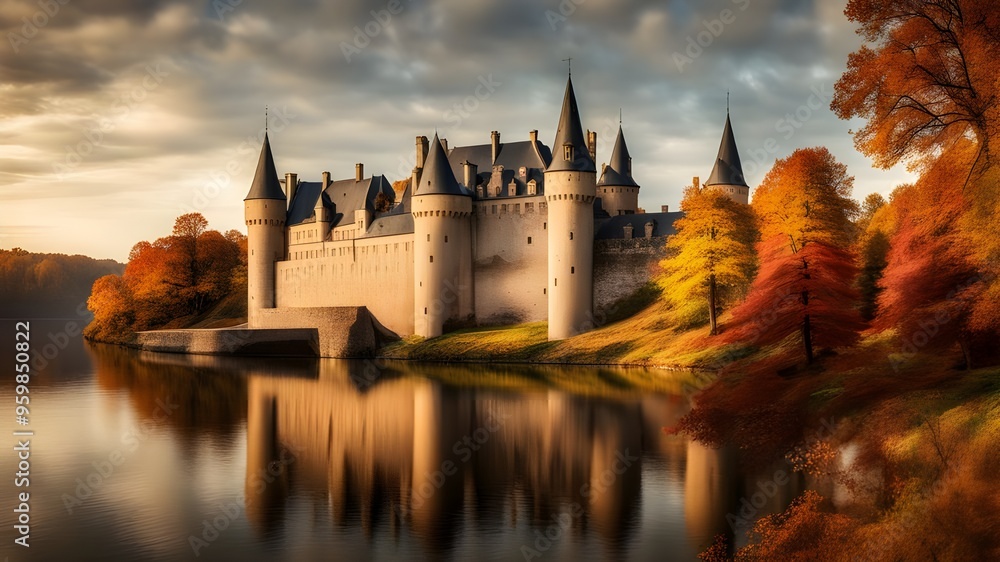 Obraz premium castle with autumn