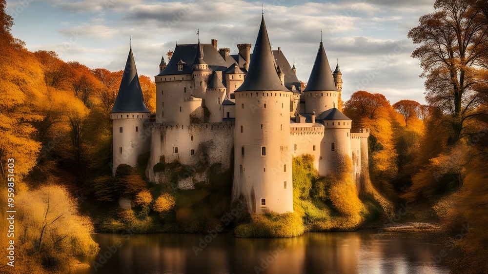Fototapeta premium castle with autumn