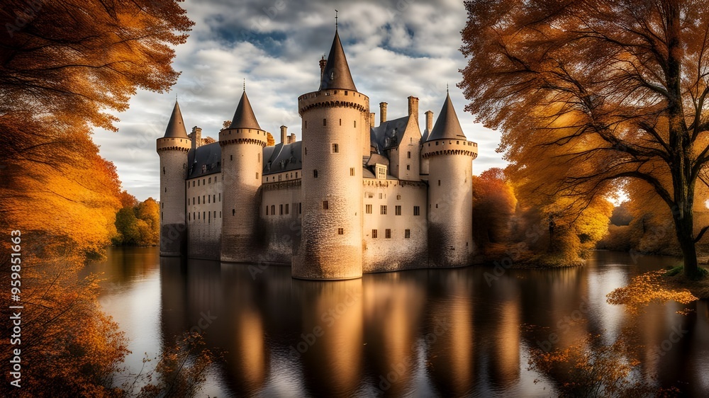castle with autumn castle with autumn