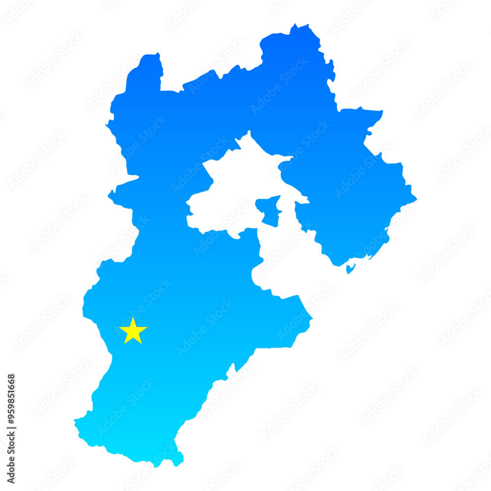 Naklejka premium Map of Hebei with its capital Shijiazhuang in China with a professional blue style