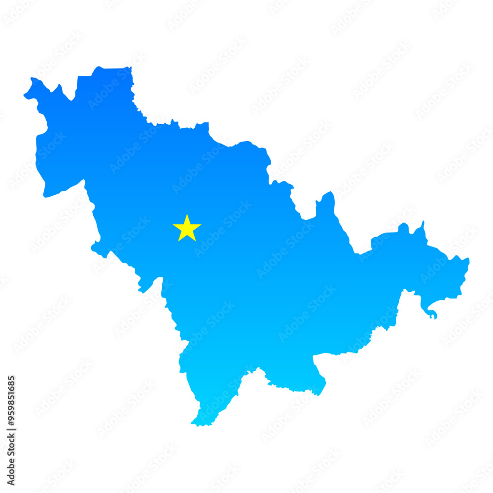 Naklejka premium Map of Jilin with its capital Changchun in China with a professional blue style