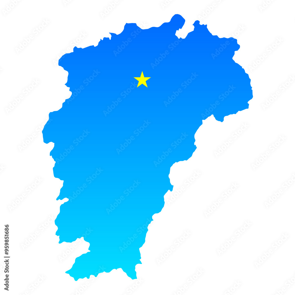 Obraz premium Map of Jiangxi with its capital Nanchang in China with a professional blue style