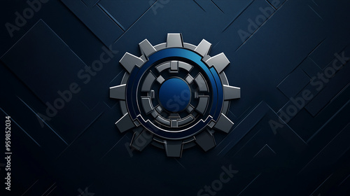 A high-resolution industrial logo made in a metallic style