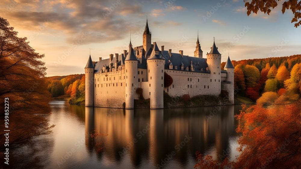 Fototapeta premium castle with autumn
