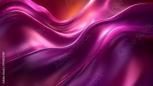 Wallpaper Mural Flowing waves of vibrant purple fabric illuminated by soft light create a mesmerizing and dynamic visual effect in the background Torontodigital.ca