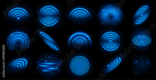 3d neon wifi icon.