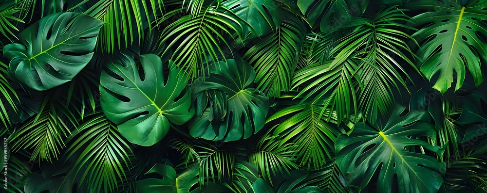 Lush Tropical Leaf Pattern for Summer Backgrounds and Mockups Lush Tropical Leaf Pattern for Summer Backgrounds and Mockups