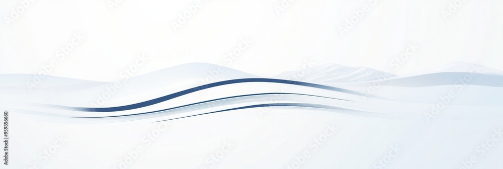 A flowing design conveys a ski trail across untouched snow, emphasizing winter sports in a peaceful, wintry setting. Generative AI A flowing design conveys a ski trail across untouched snow, emphasizing winter sports in a peaceful, wintry setting. Generative AI