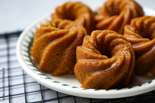Schilderij op canvas Steamed caramelized sweet and soft cake, locally known as Kuih Apam Gula Hangus