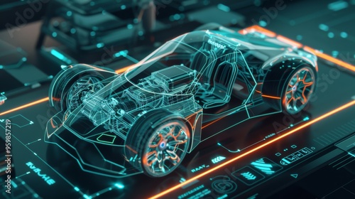 Wallpaper Mural A futuristic robot with an advanced digital interface is analyzing data on multiple screens, illustrating the intersection of AI and human technology. Torontodigital.ca