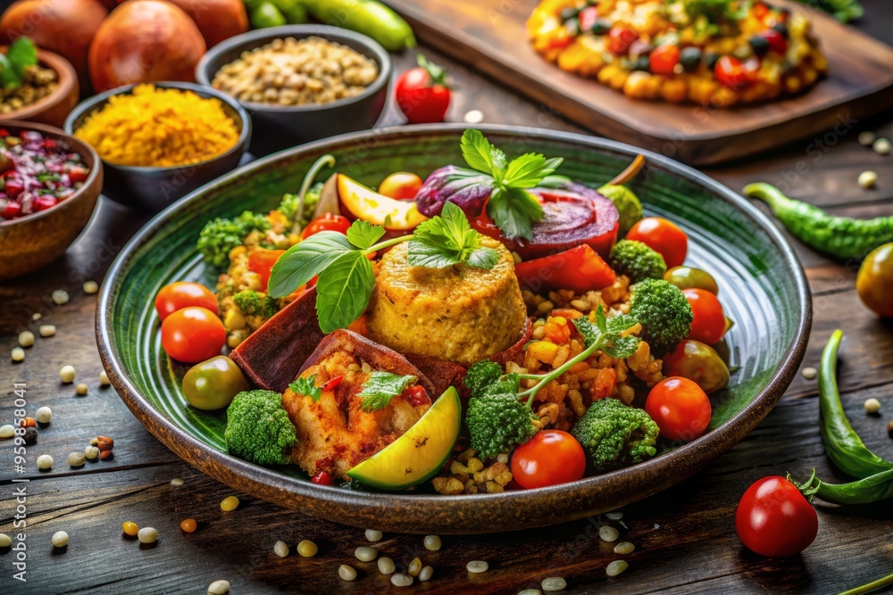 Global flavors converge in vibrant fusion cuisine, an eclectic blend of textures and flavors from around the world. Global flavors converge in vibrant fusion cuisine, an eclectic blend of textures and flavors from around the world.