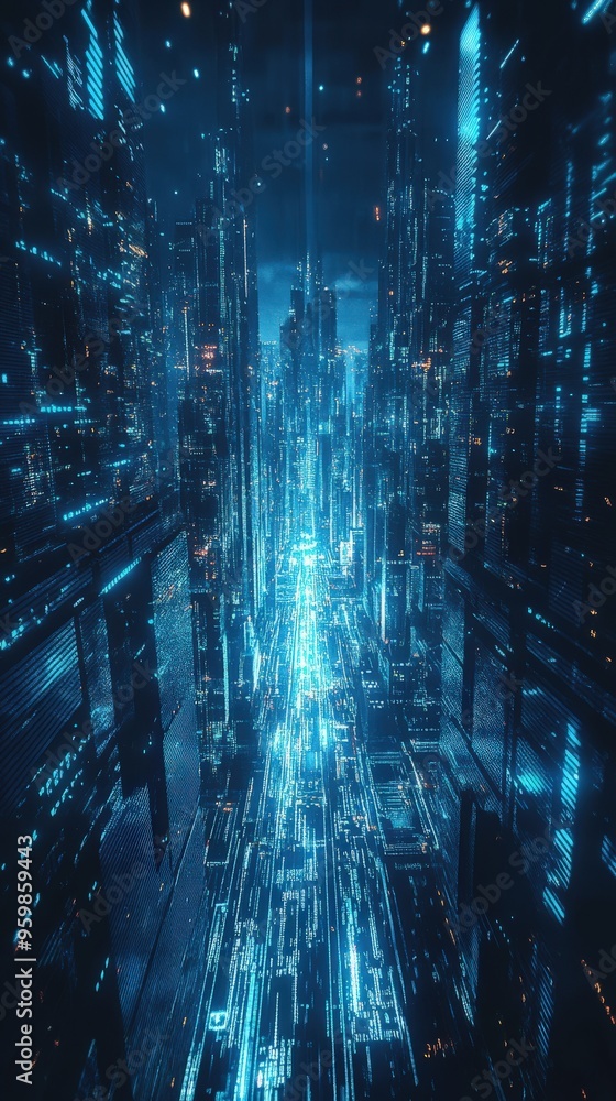 Obraz premium Futuristic Digital Background for Tech Processes and AI Concepts