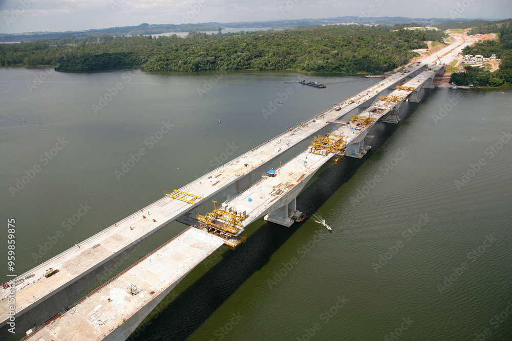 Construction of the ring road around Sao Paulo city, Brazil