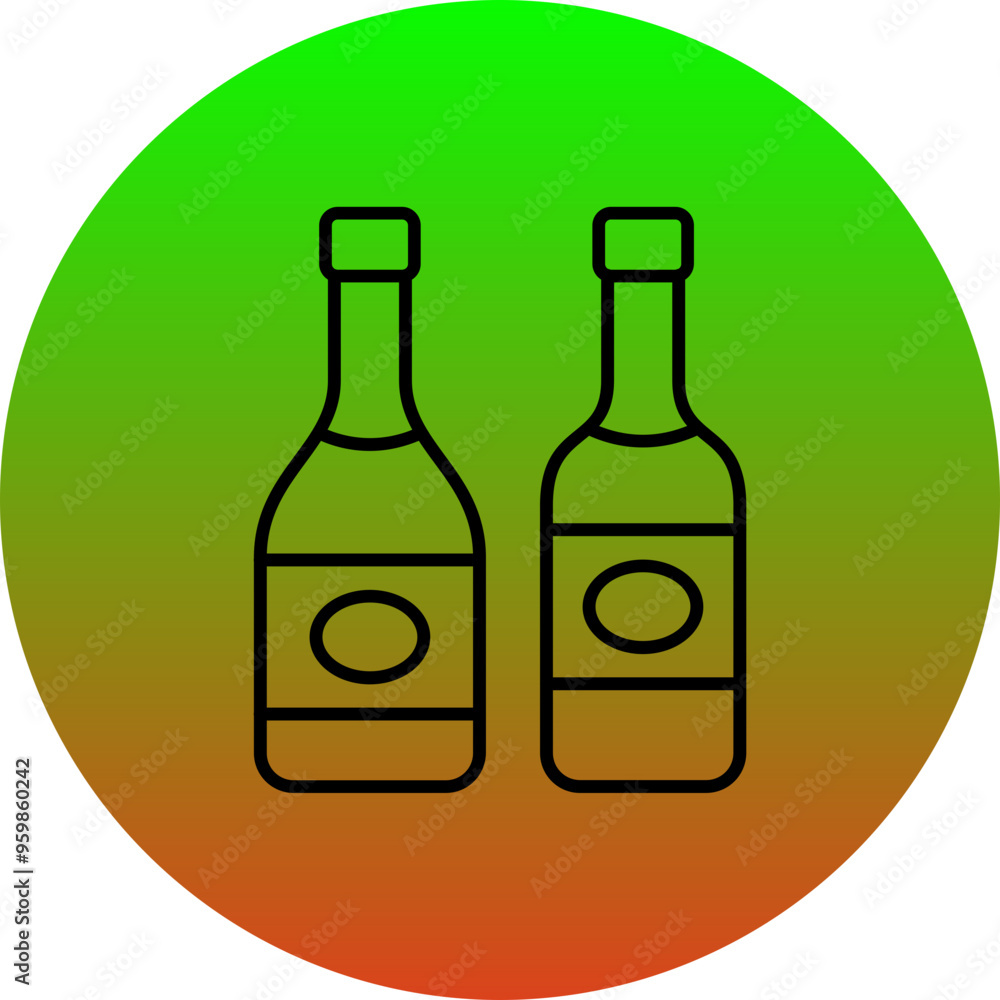 Wine Bottles Icon Wine Bottles Icon