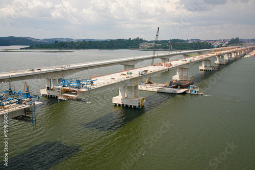 Aerial view of the construction of Rodoanel of Sao Paulo photo