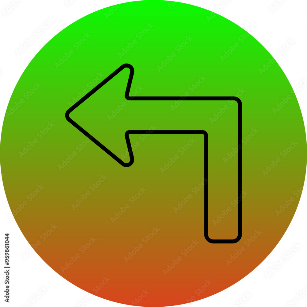 Turn Left Icon Turn Left Icon