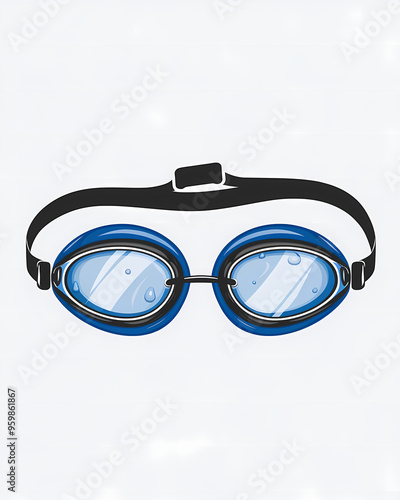 illustration of swimming goggles on white background 